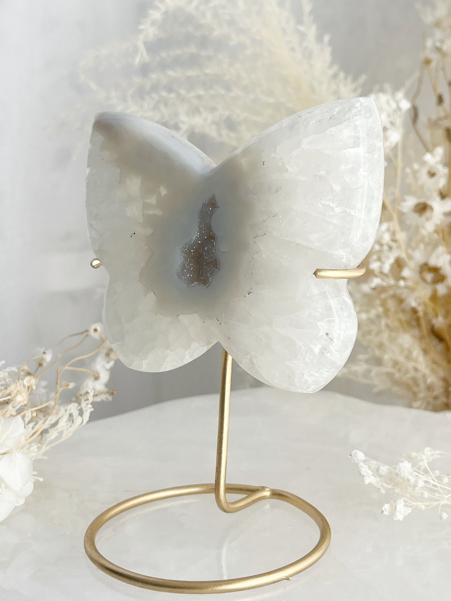 DRUZE AGATE BUTTERFLY || 33017