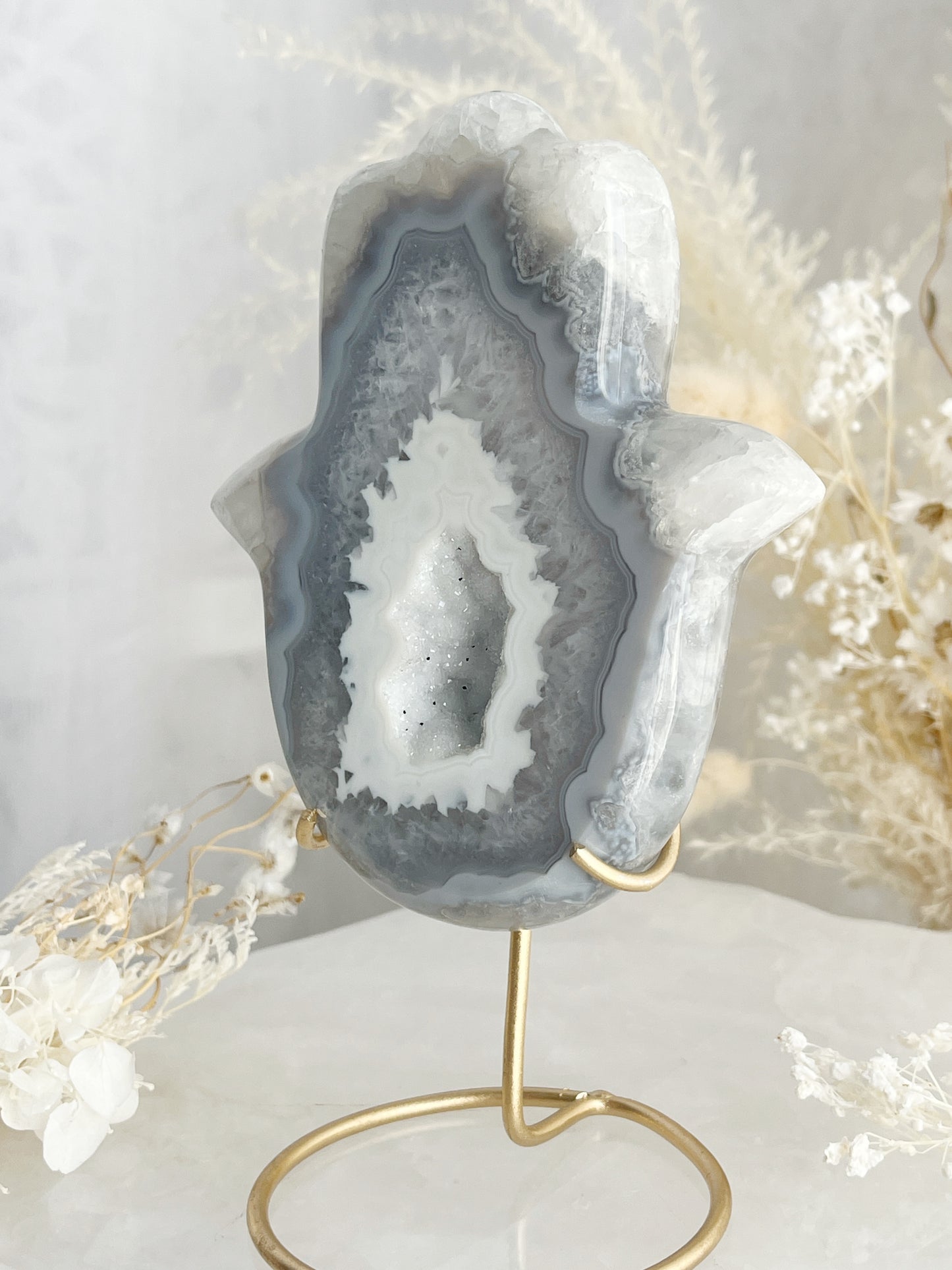 DRUZE AGATE HAMSA || 33001