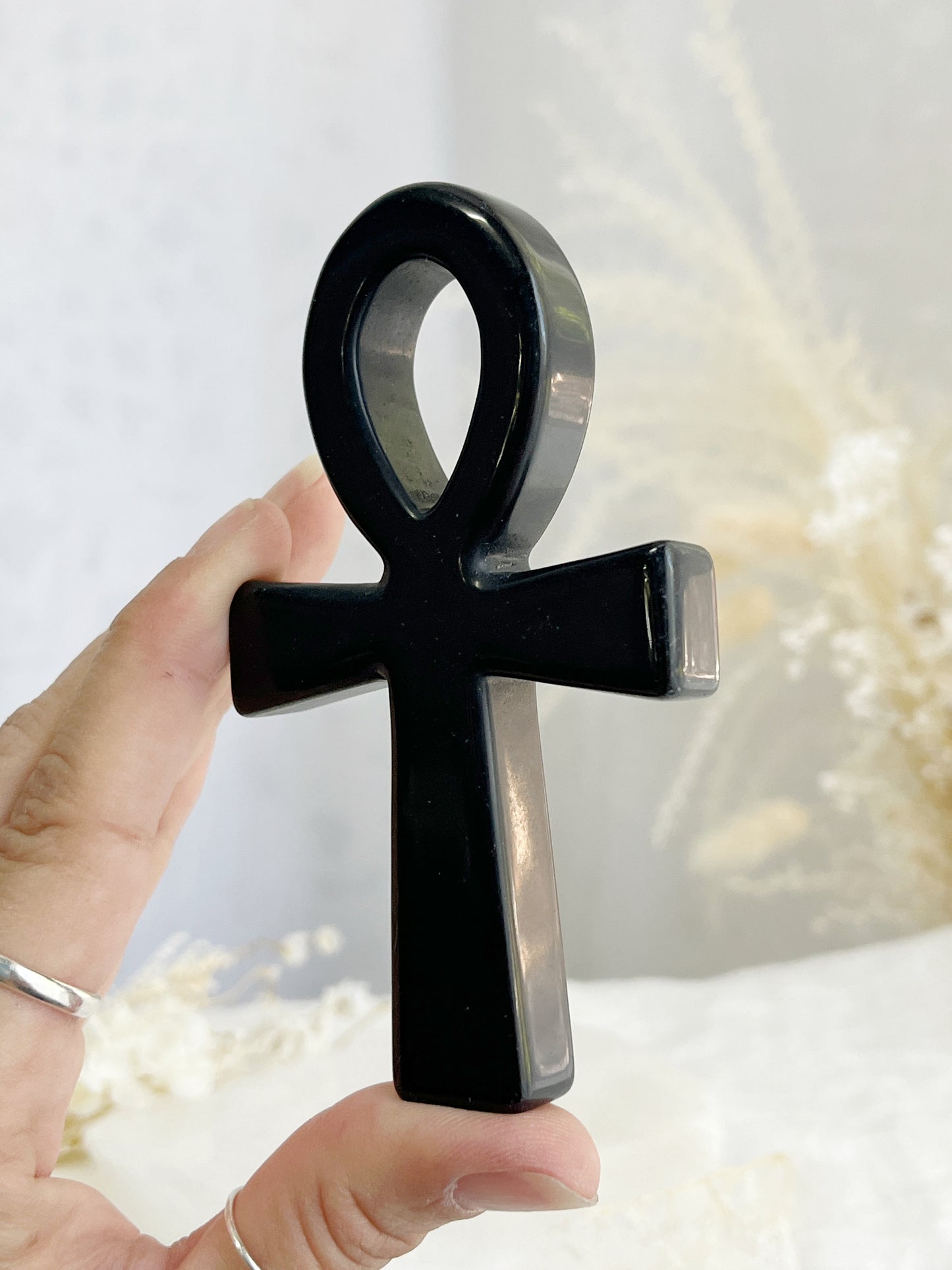 BLACK OBSIDIAN ANKH || 33038