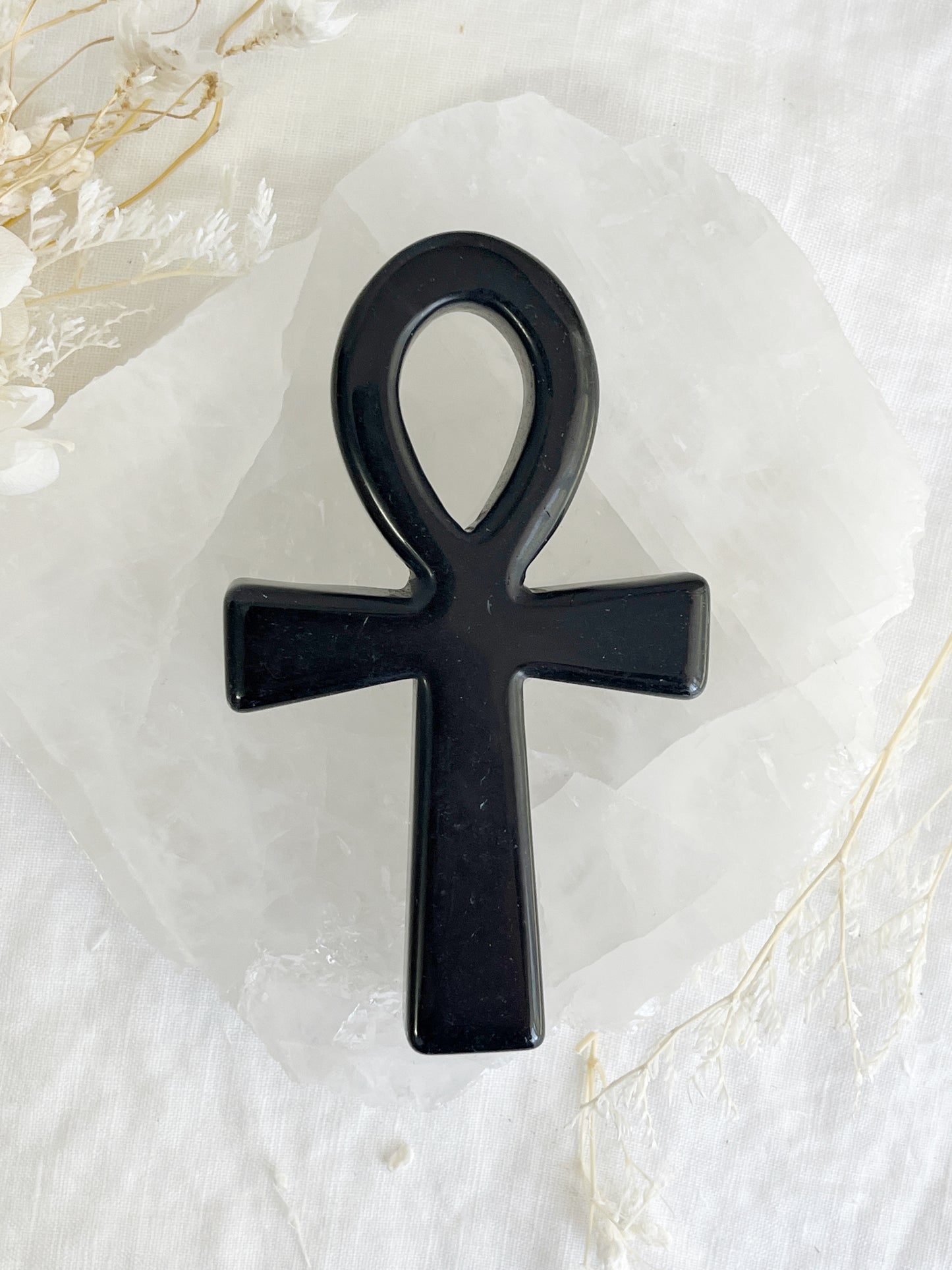 BLACK OBSIDIAN ANKH || 33039