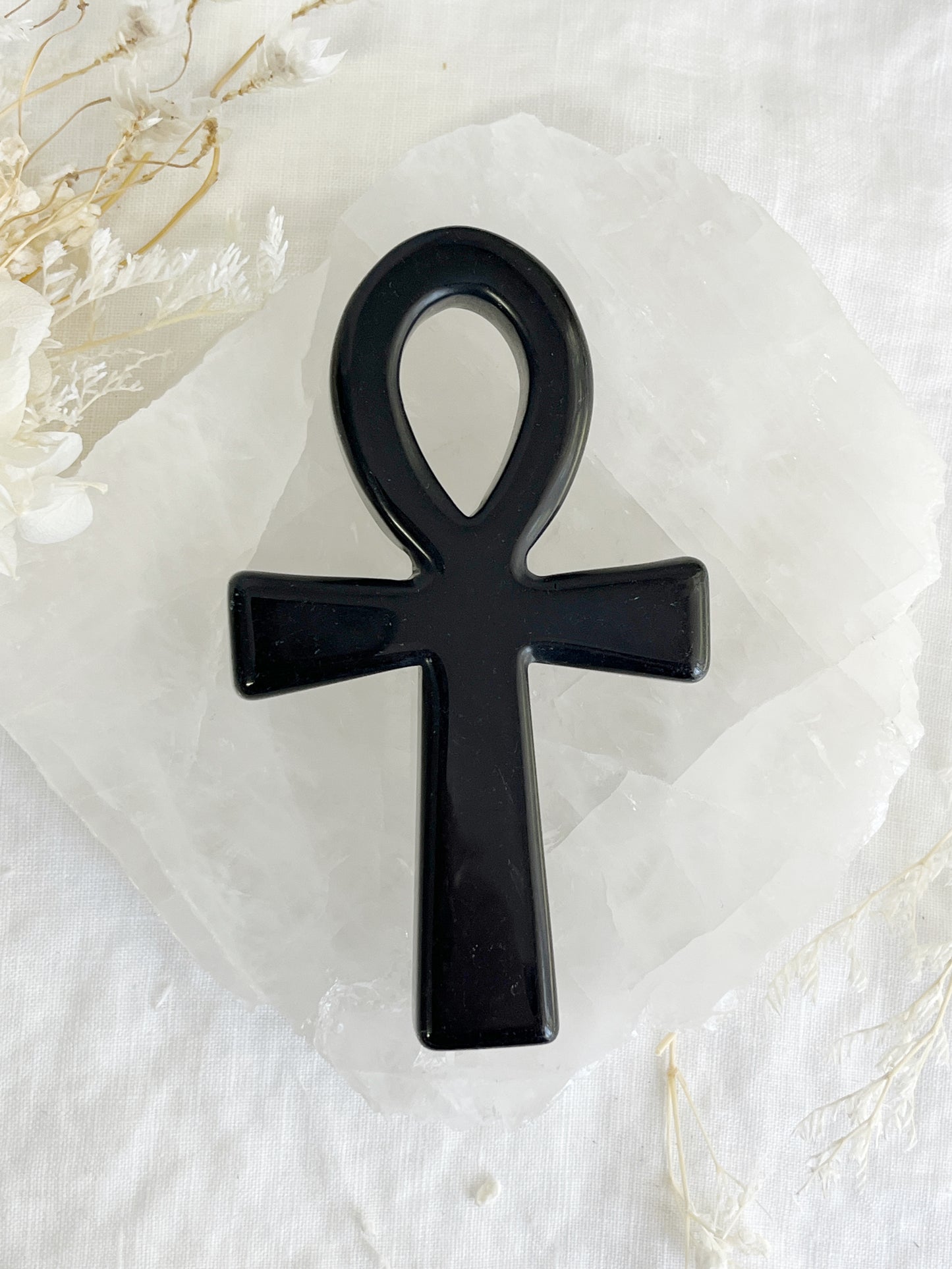 BLACK OBSIDIAN ANKH || 33040