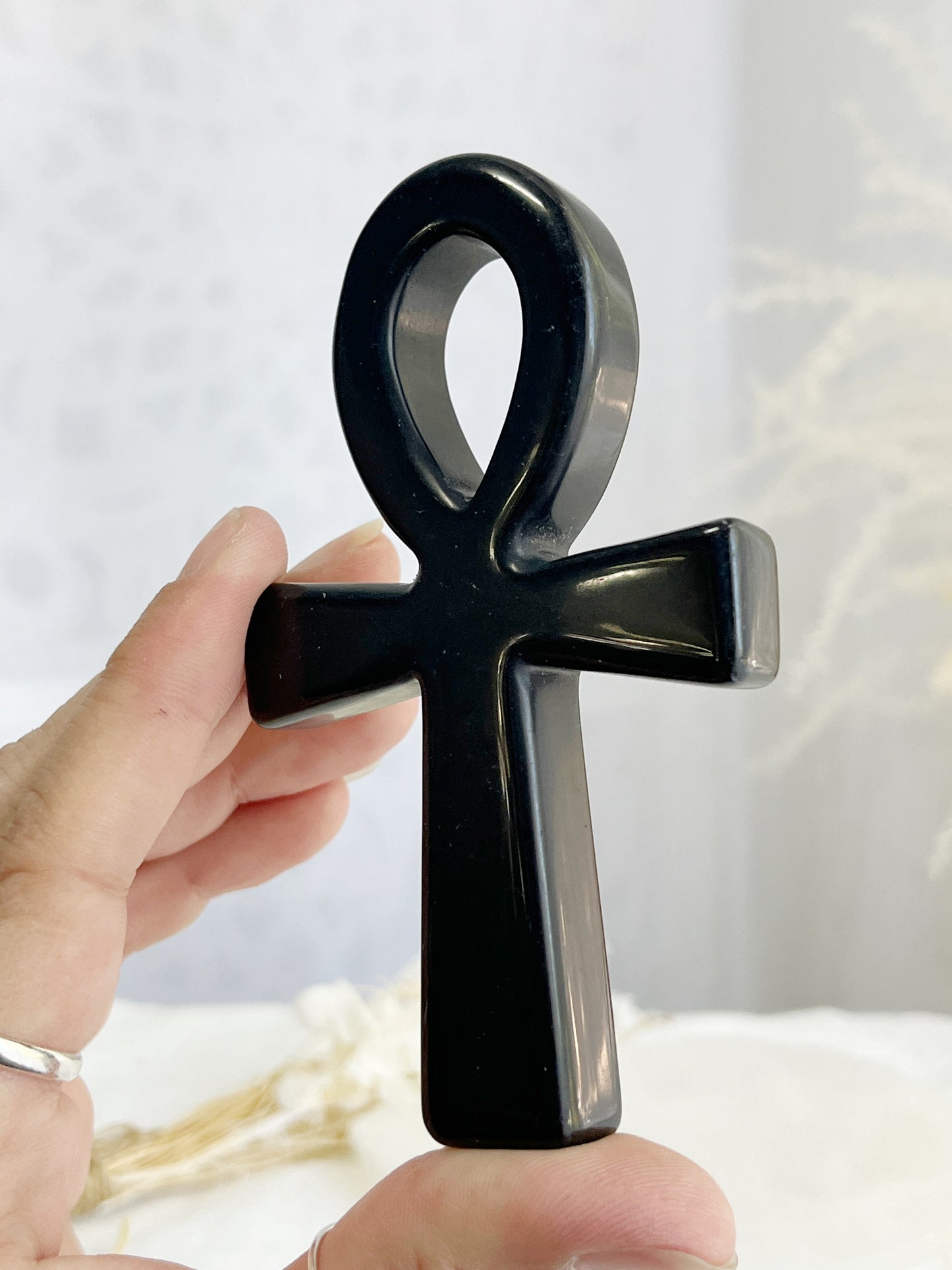 BLACK OBSIDIAN ANKH || 33040