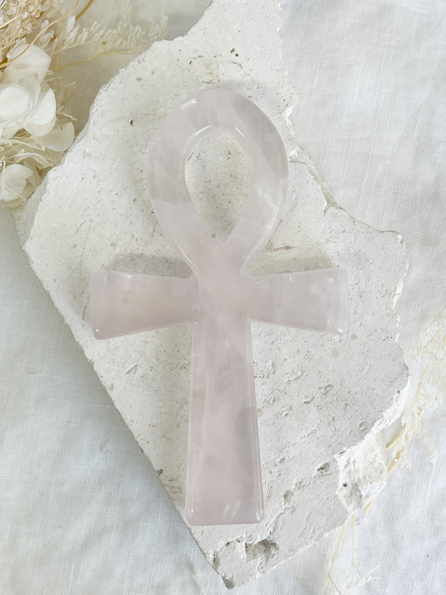 ROSE QUARTZ ANKH || 33043