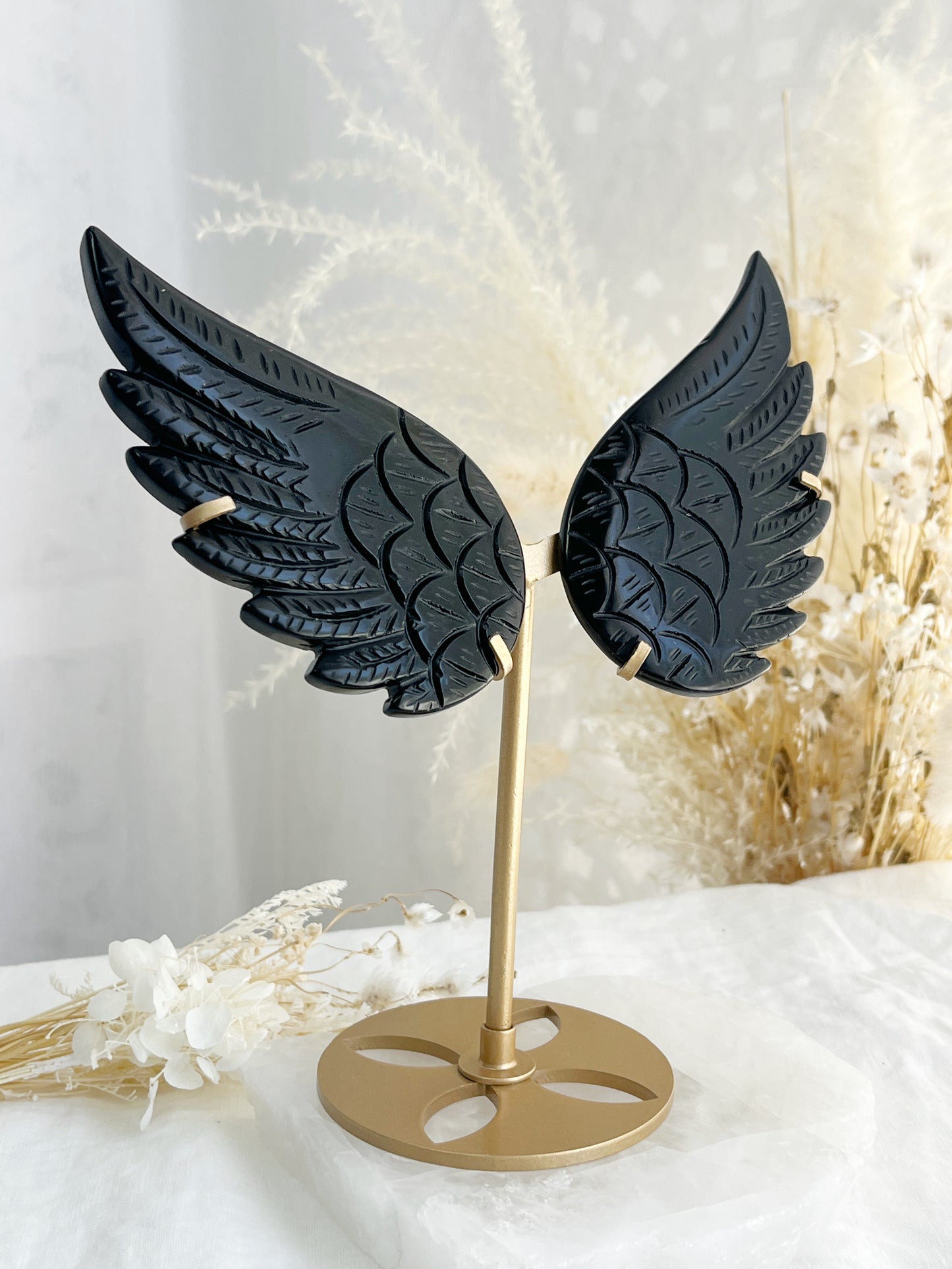 BLACK OBSIDIAN ANGEL WINGS || 33101