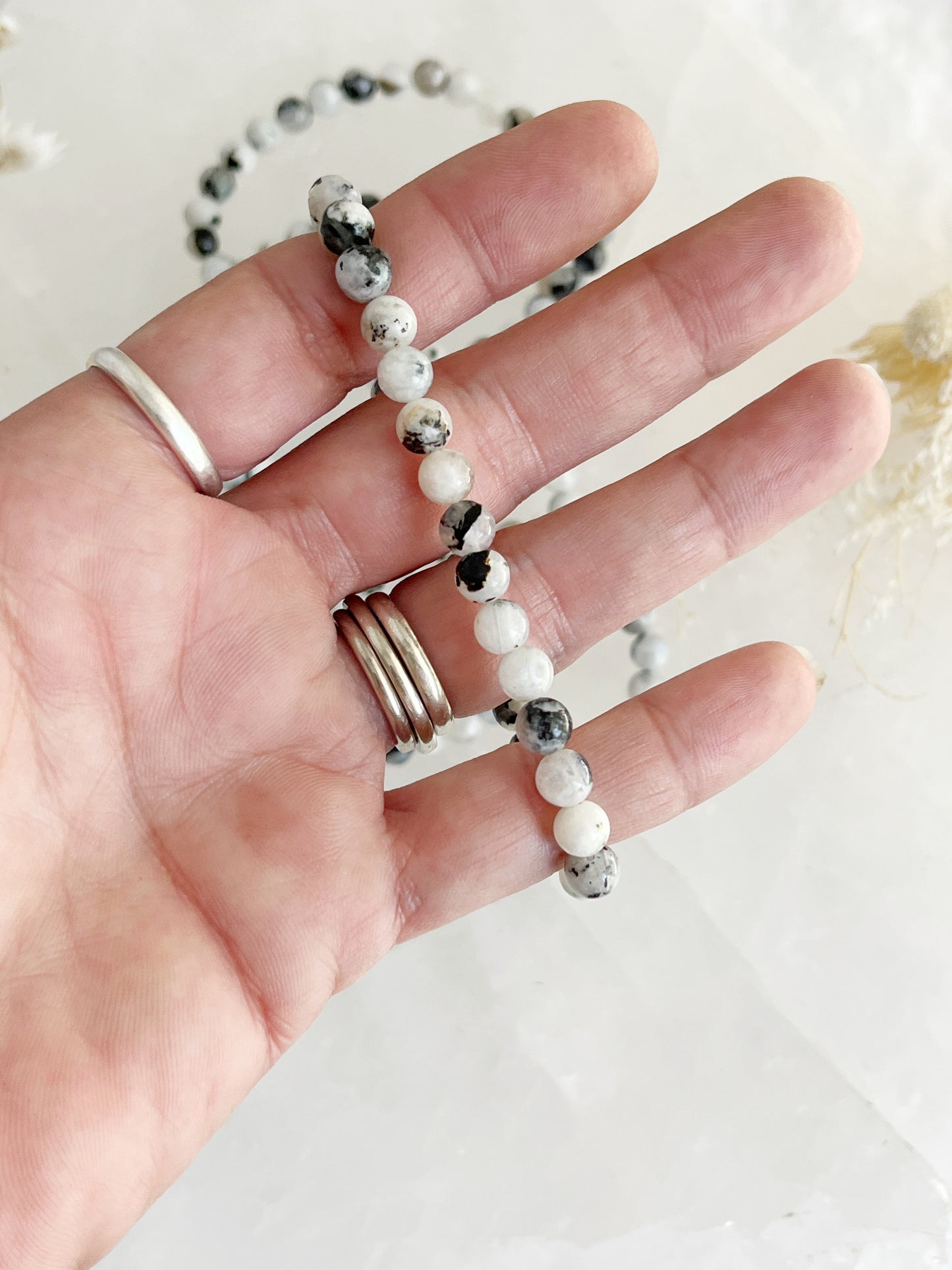 RAINBOW MOONSTONE BEAD BRACELET || 6MM