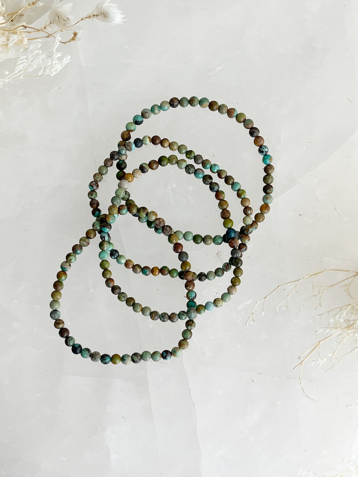 TURQUOISE BEAD BRACELET || 4MM