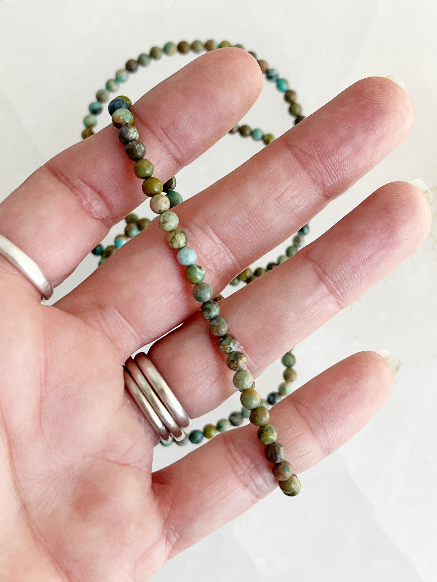 TURQUOISE BEAD BRACELET || 4MM