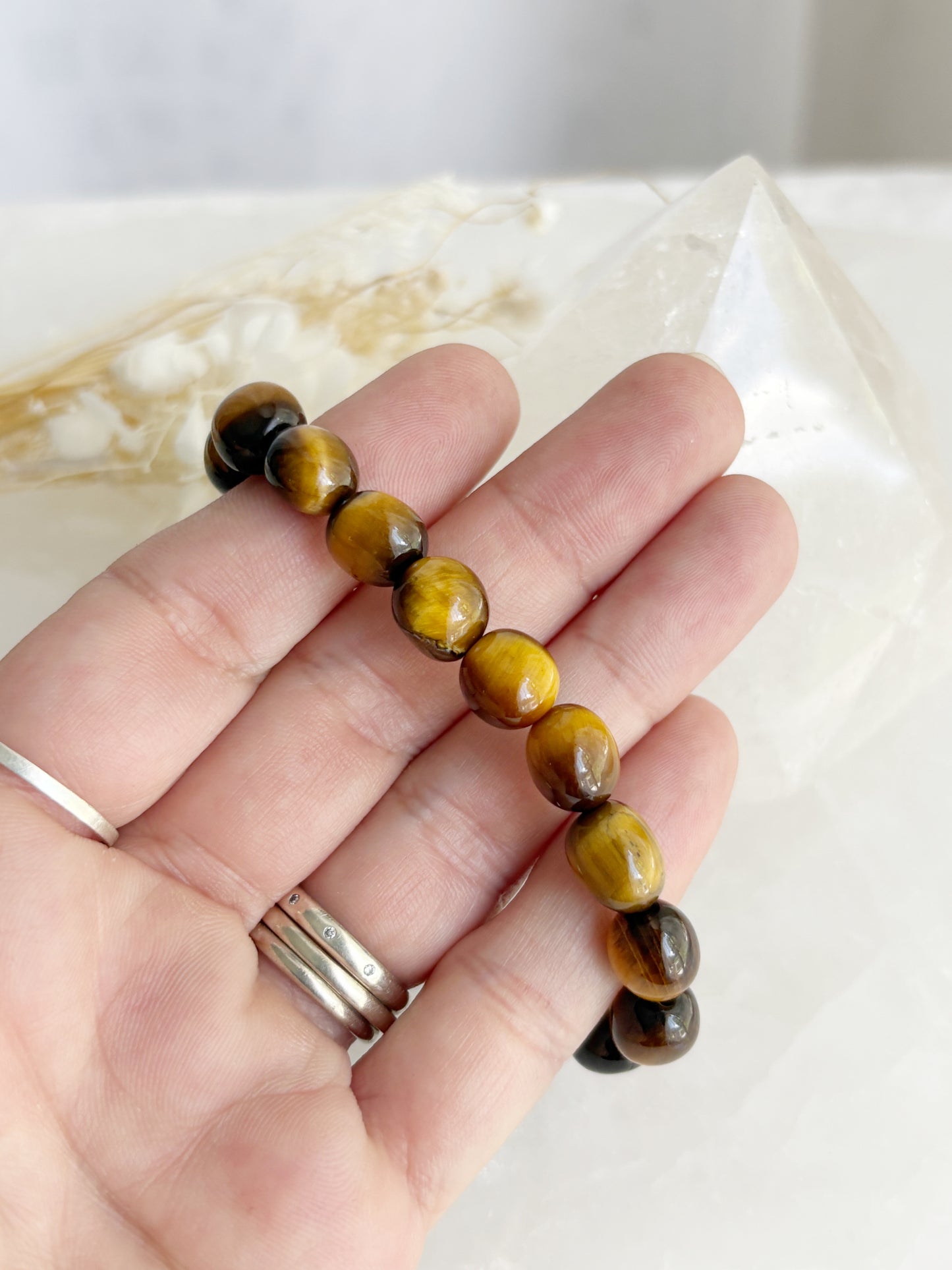 TIGERS EYE PEBBLE BEAD BRACELET || INTUITIVELY CHOSEN