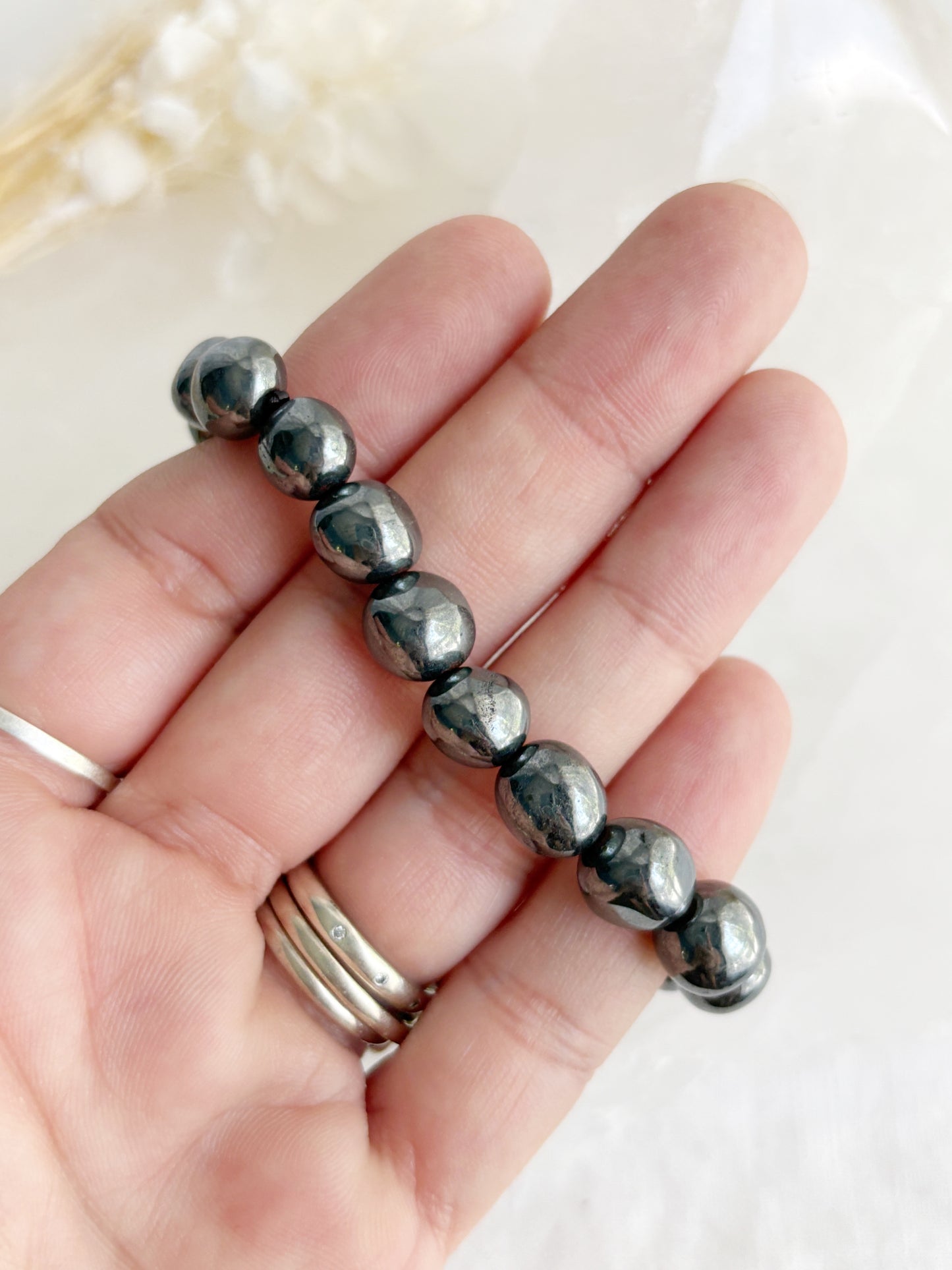HEMATITE PEBBLE BEAD BRACELET || INTUITIVELY CHOSEN