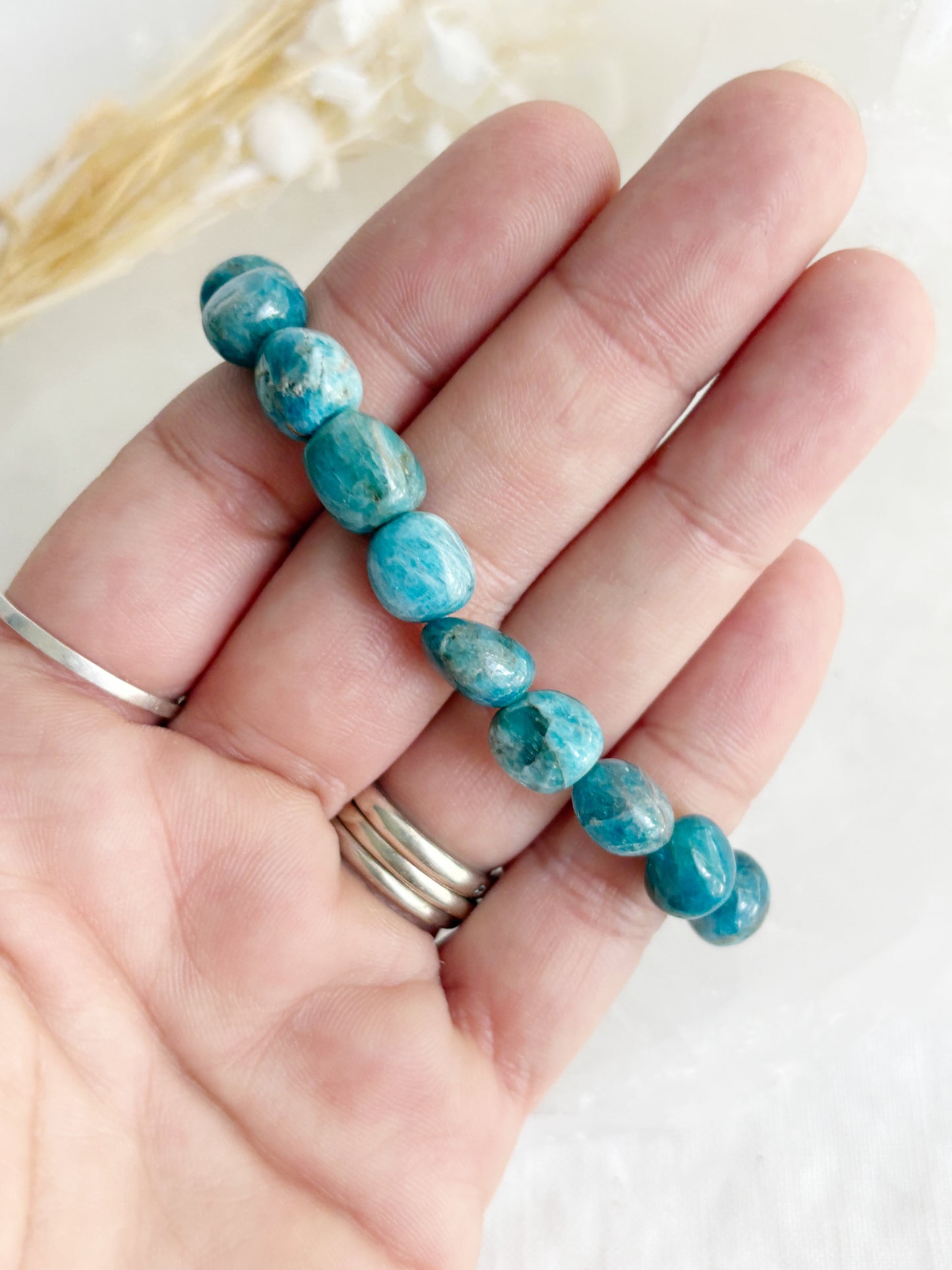 APATITE PEBBLE BEAD BRACELET || INTUITIVELY CHOSEN