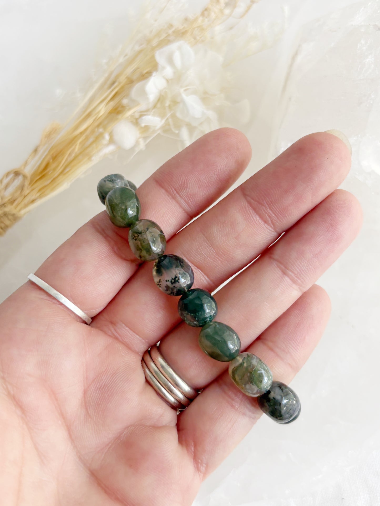 MOSS AGATE BEAD BRACELET || INTUITIVELY CHOSEN