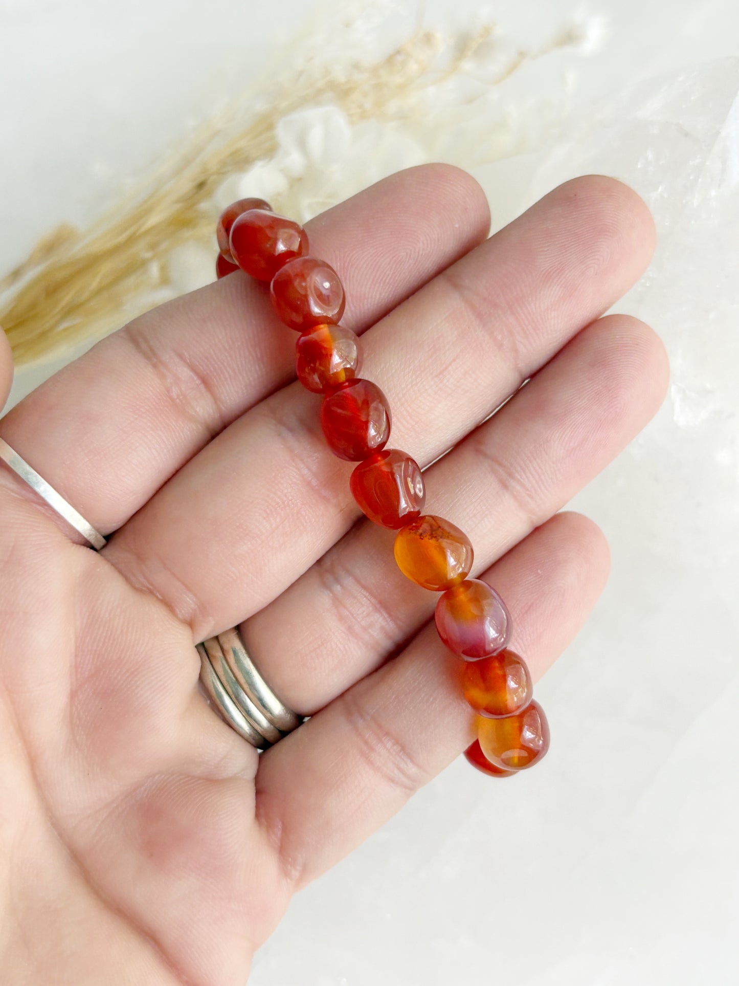 CARNELIAN PEBBLE BEAD BRACELET || INTUITIVELY CHOSEN