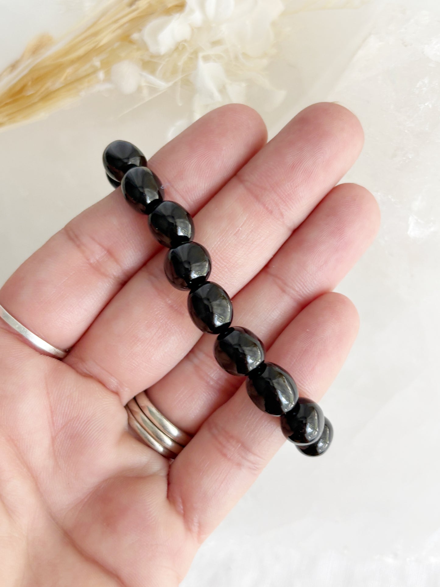 OBSIDIAN PEBBLE BEAD BRACELET || INTUITIVELY CHOSEN
