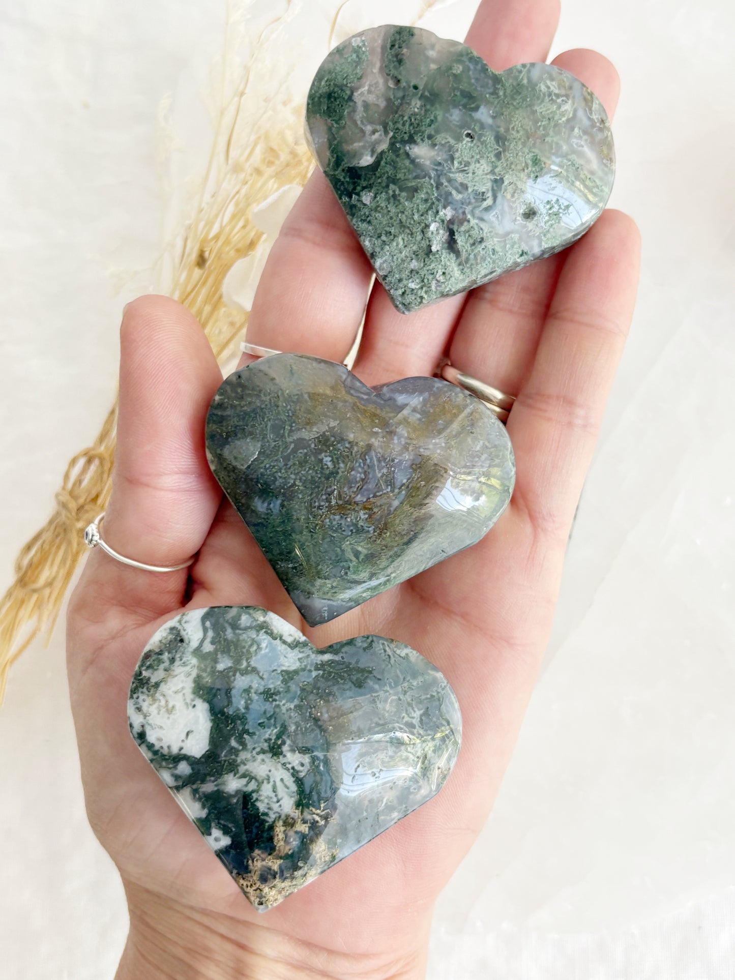 MOSS AGATE HEART || INTUITIVELY CHOSEN
