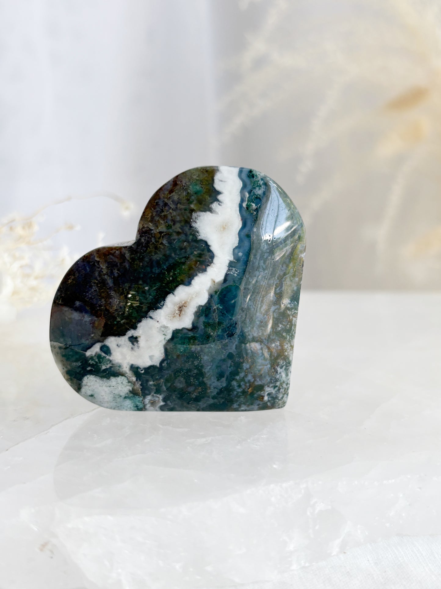 MOSS AGATE HEART || MAH01