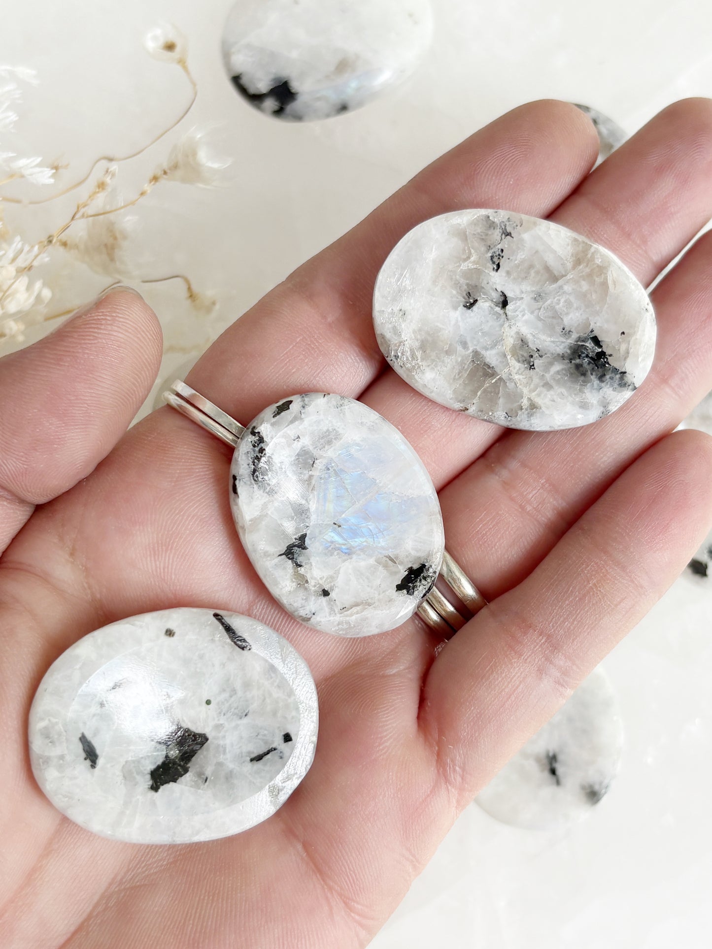 RAINBOW MOONSTONE WORRY STONE || INTUITIVELY CHOSEN