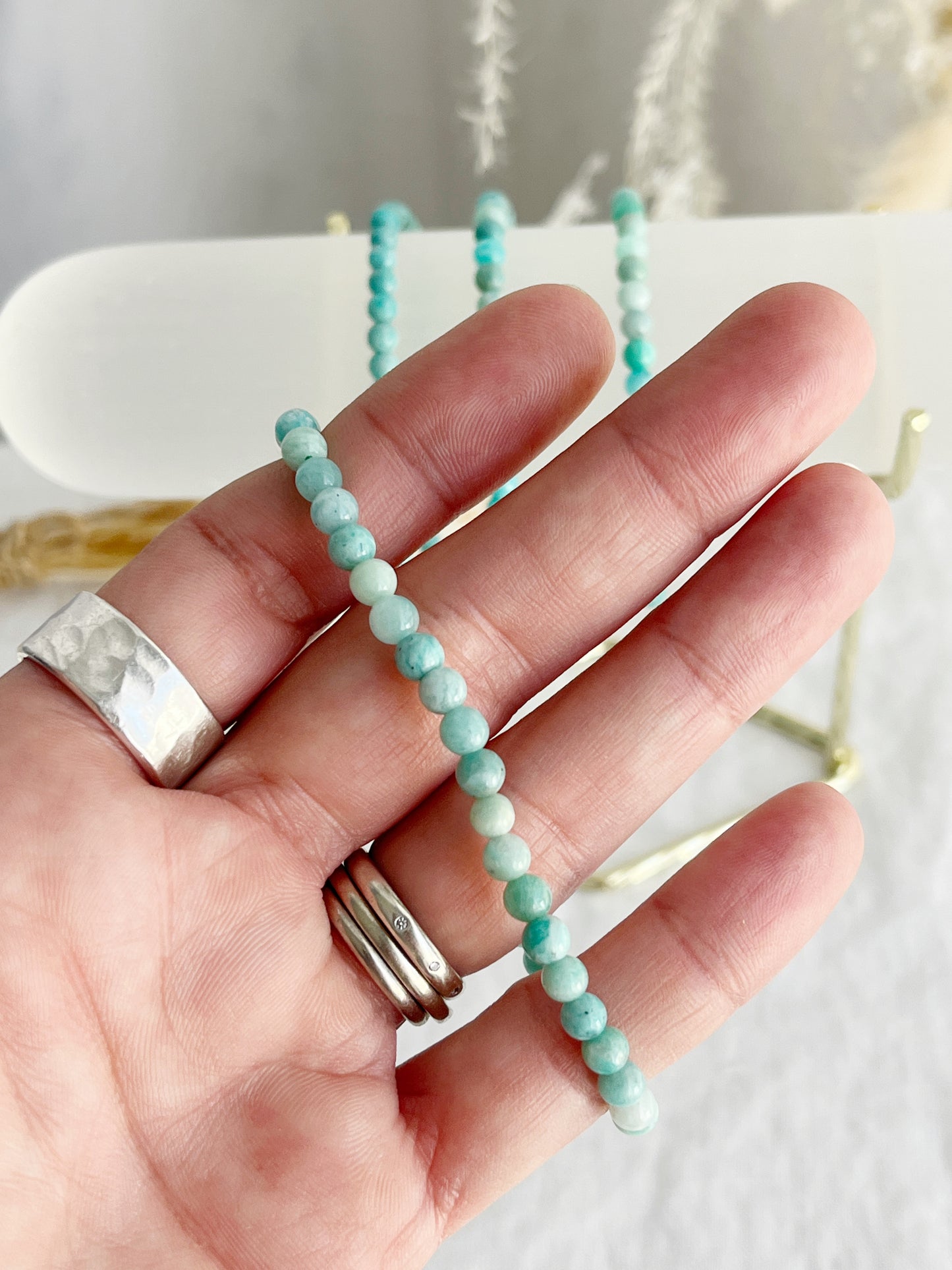 AMAZONITE BEAD BRACELET || 4MM