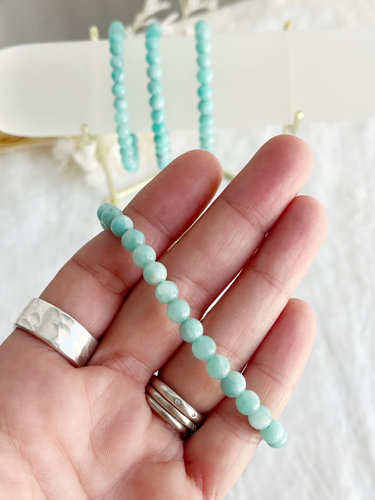 AMAZONITE BEAD BRACELET || 6MM
