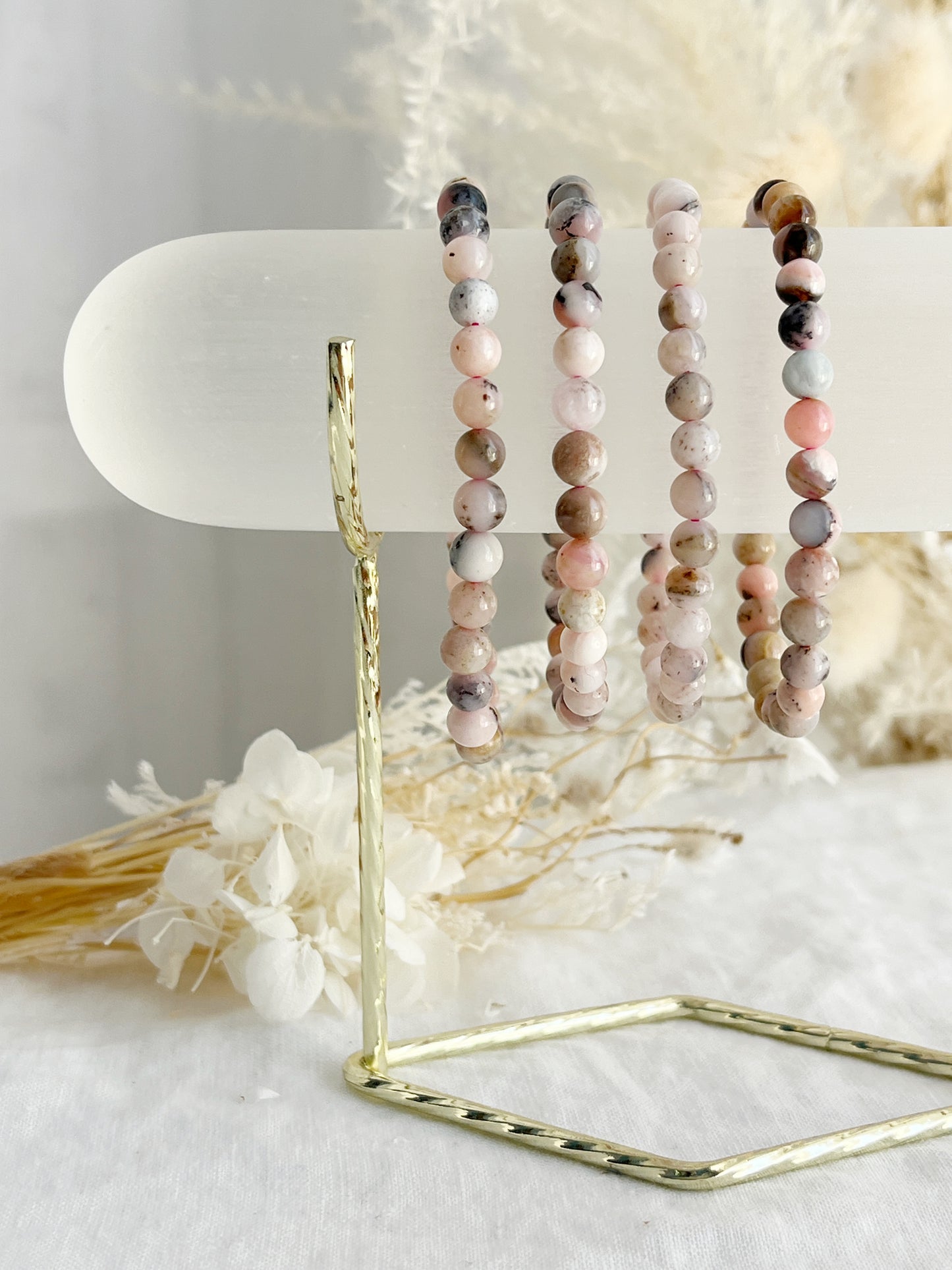 PINK OPAL BEAD BRACELET || 6MM