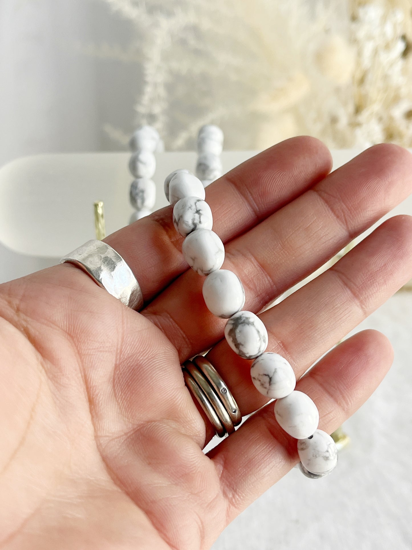 HOWLITE PEBBLE BEAD BRACELET || INTUITIVELY CHOSEN