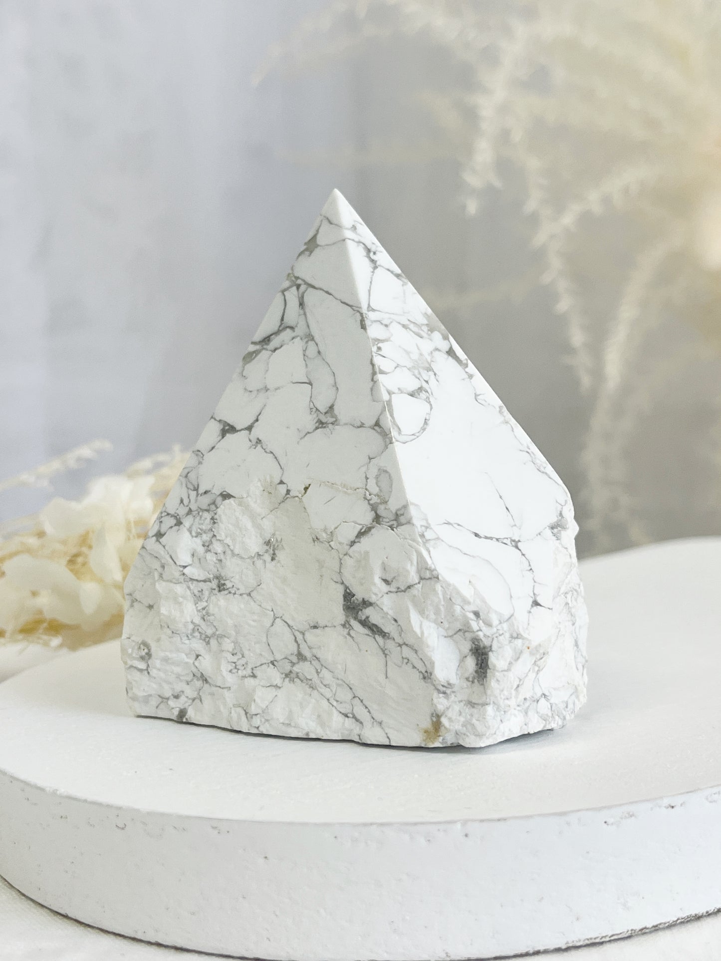 HOWLITE SEMI POLISHED POINT || 32090