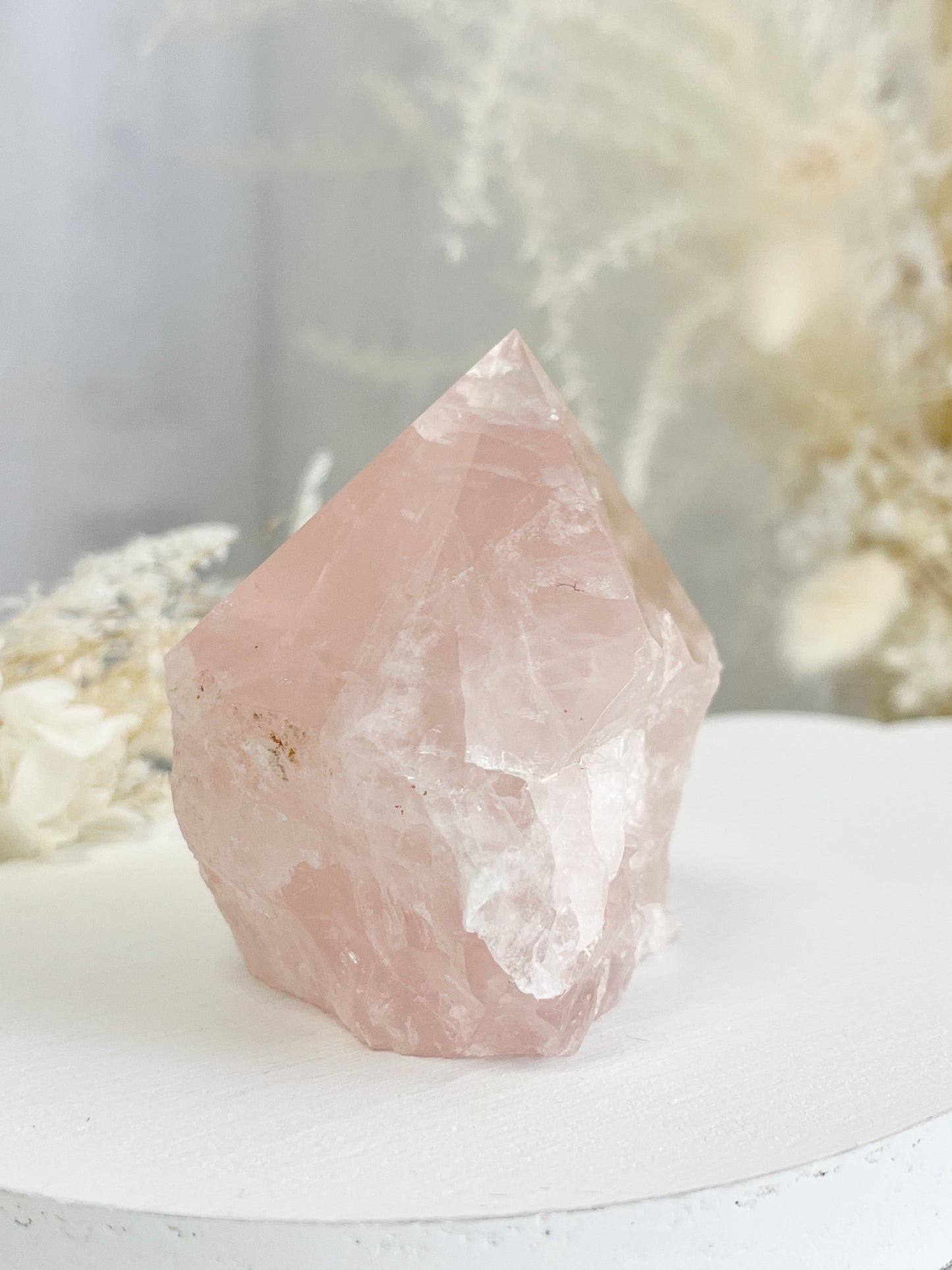 ROSE QUARTZ SEMI POLISHED POINT || 32097