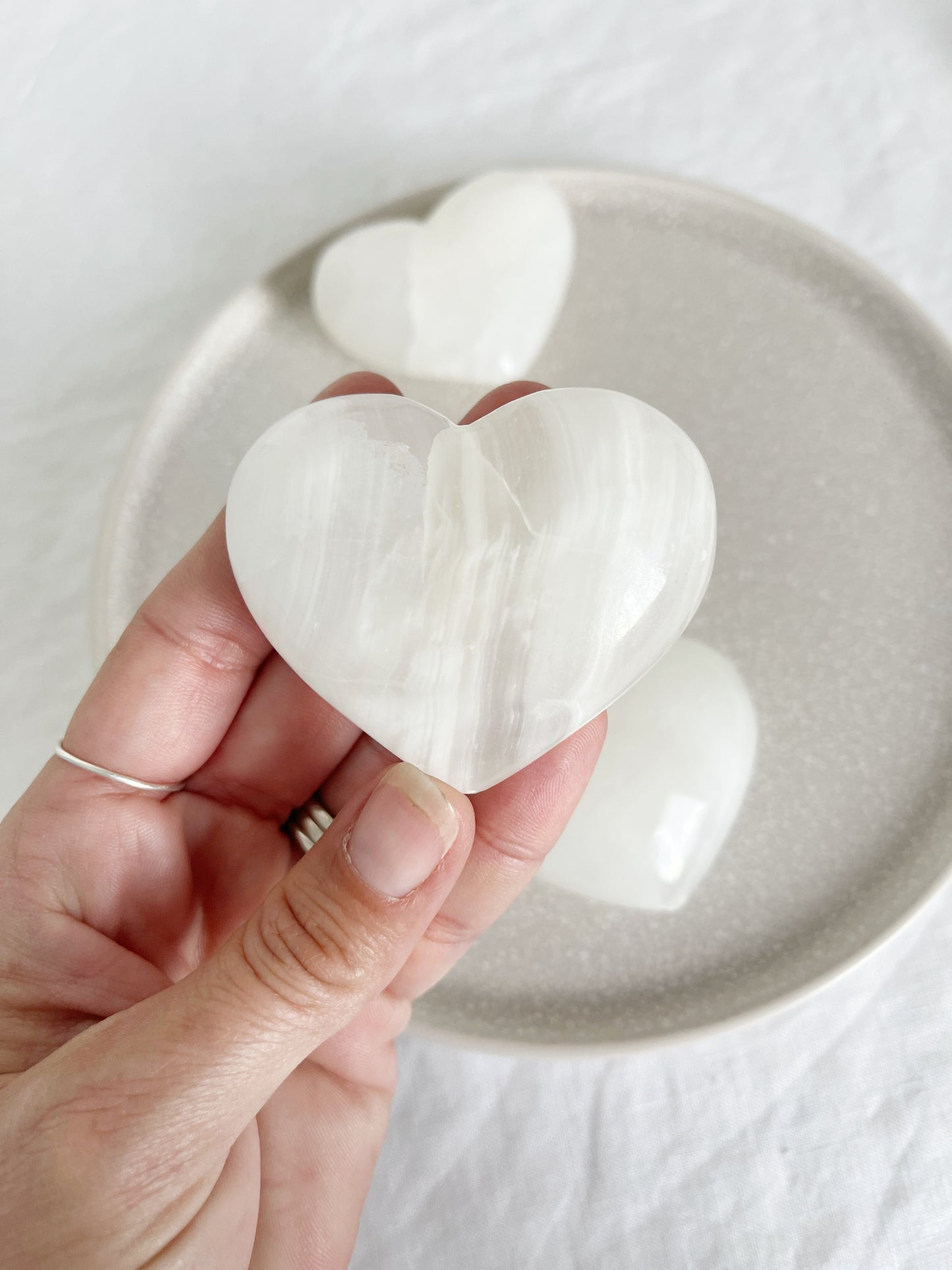 WHITE ONYX PUFF HEART | INTUITIVELY CHOSEN