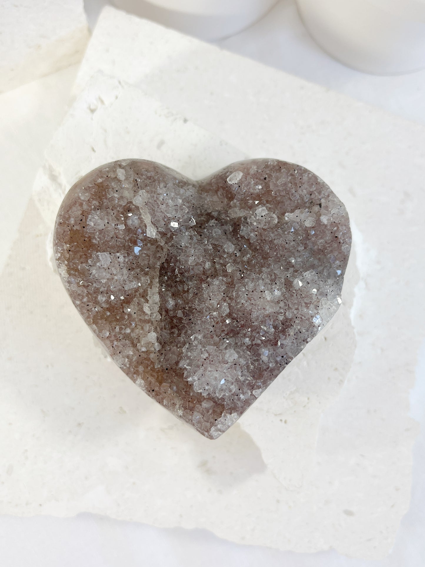 AMETHYST SUGAR DRUZE CLUSTER HEART | 001