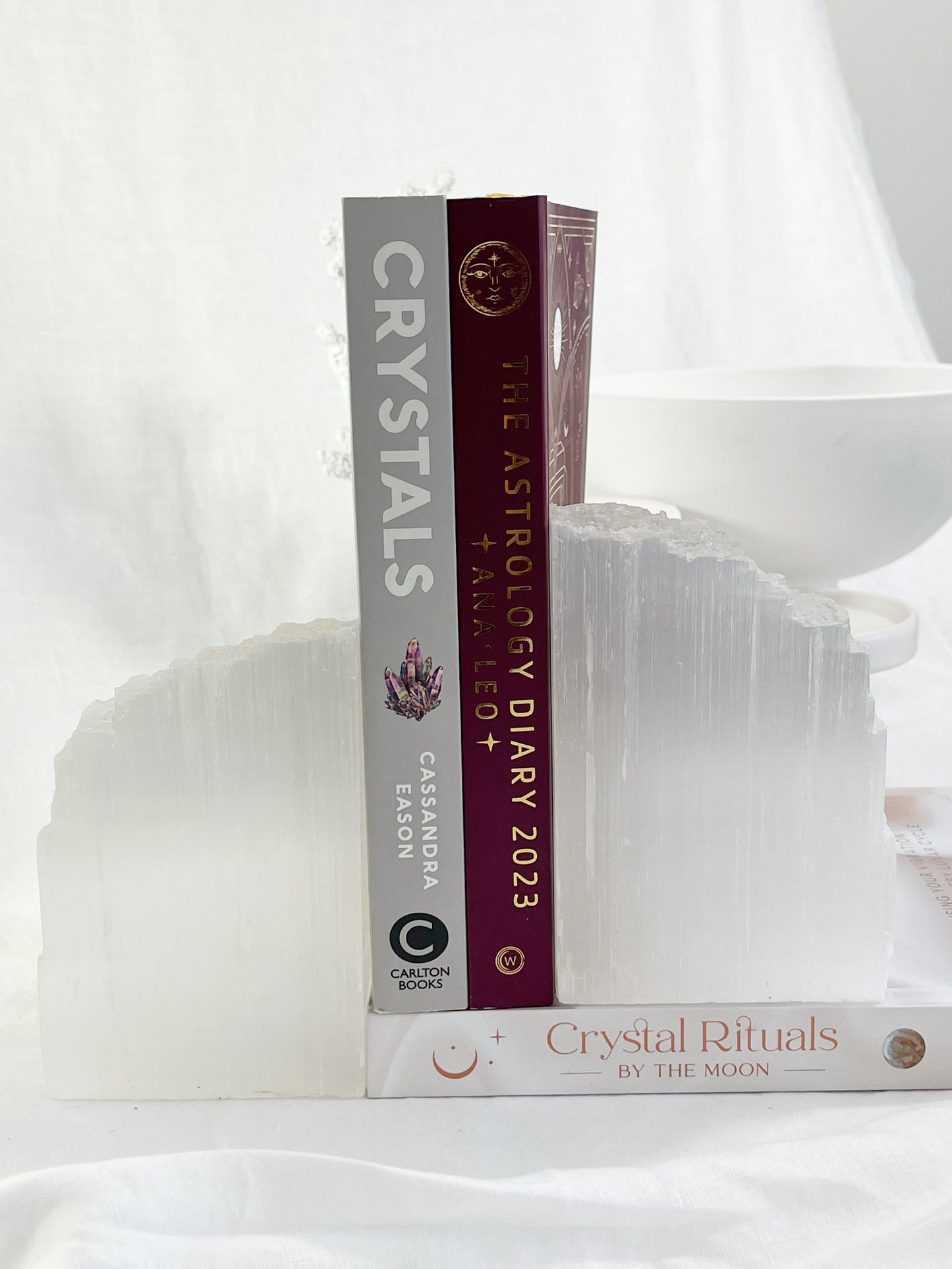 SELENITE BOOKEND SET, STONED AND SAGED AUSTRALIA