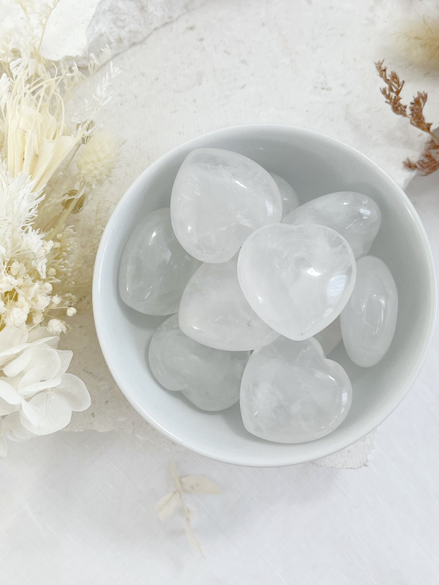 CLEAR QUARTZ MINI HEART, STONED AND SAGED AUSTRALIA