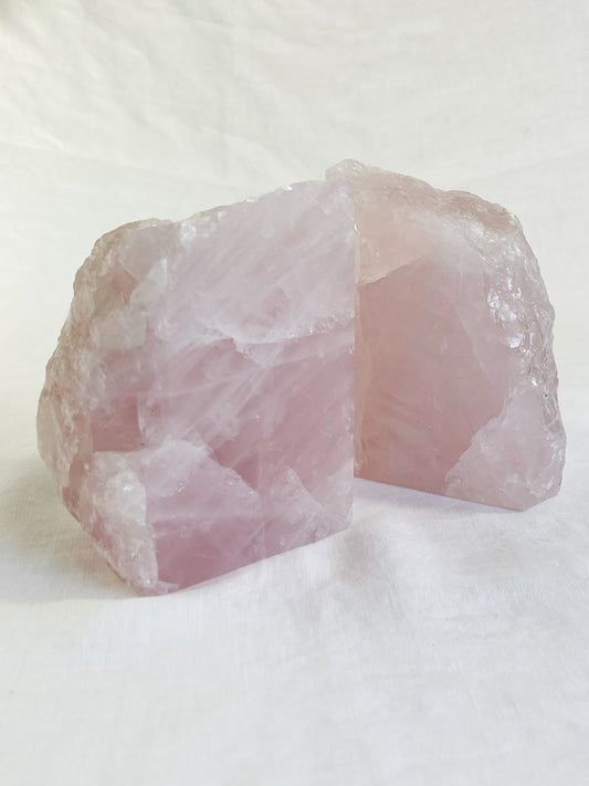 ROSE QUARTZ BOOKENDS, STONED AND SAGED AUSTRALIA