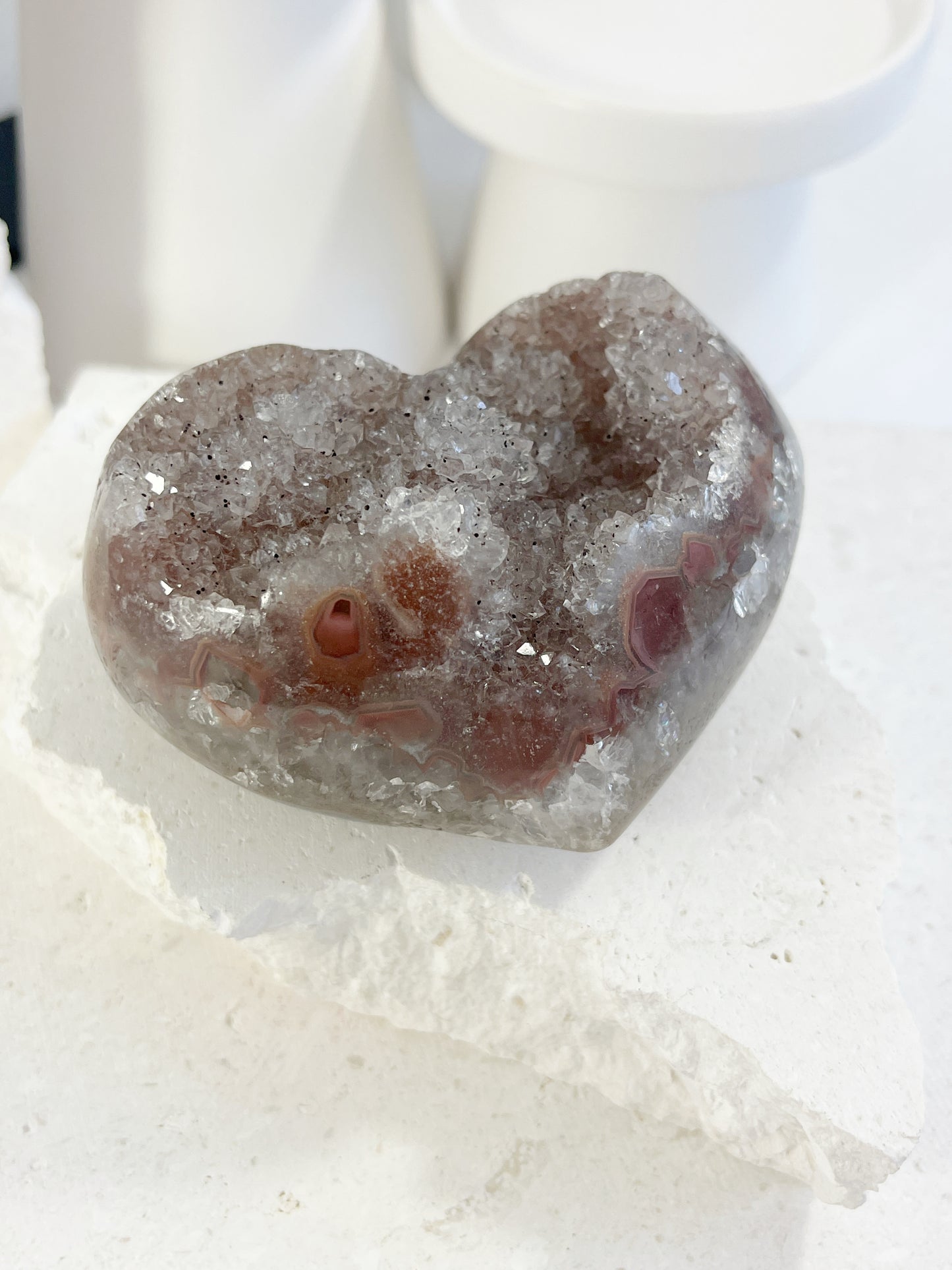 AMETHYST SUGAR DRUZE CLUSTER HEART | 002