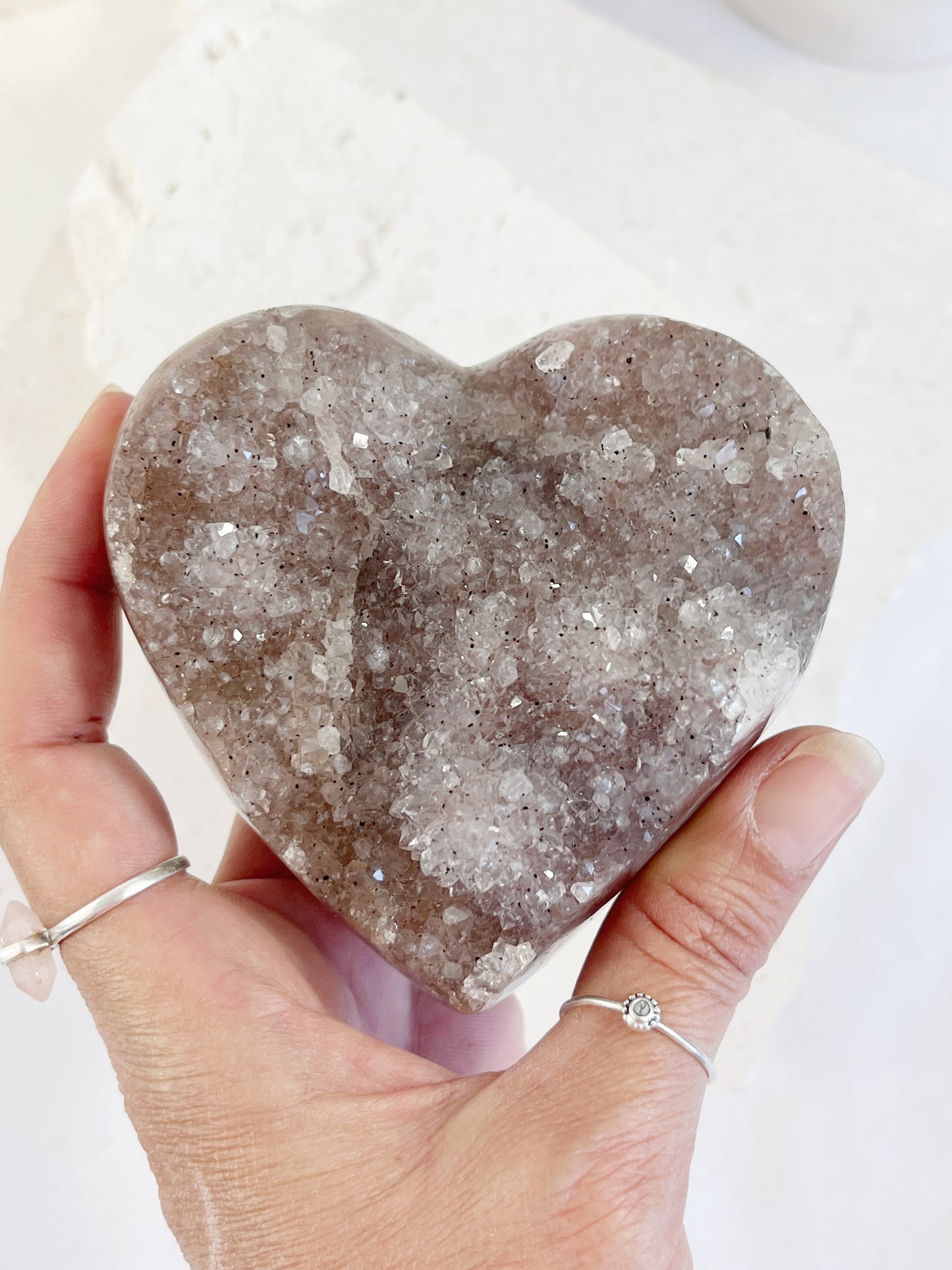AMETHYST SUGAR DRUZE CLUSTER HEART | 001