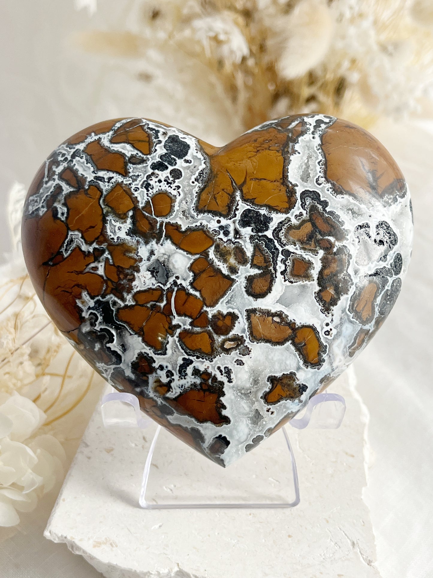 BROWN BRECCIATED JASPER HEART || 31539