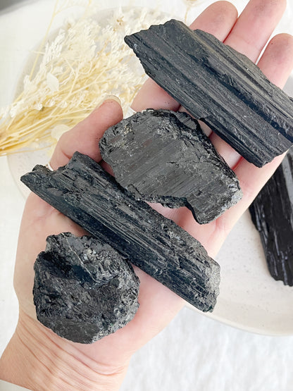 BLACK TOURMALINE ROUGH || INTUITIVELY CHOSEN