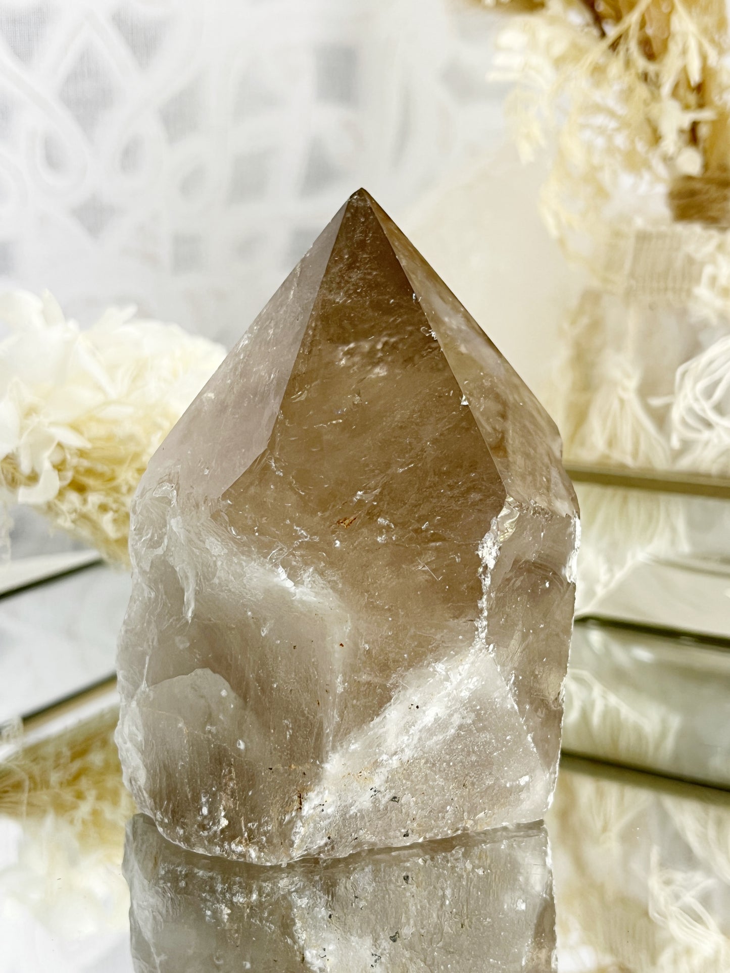 SMOKEY QUARTZ SEMI POLISHED POINT || 30030