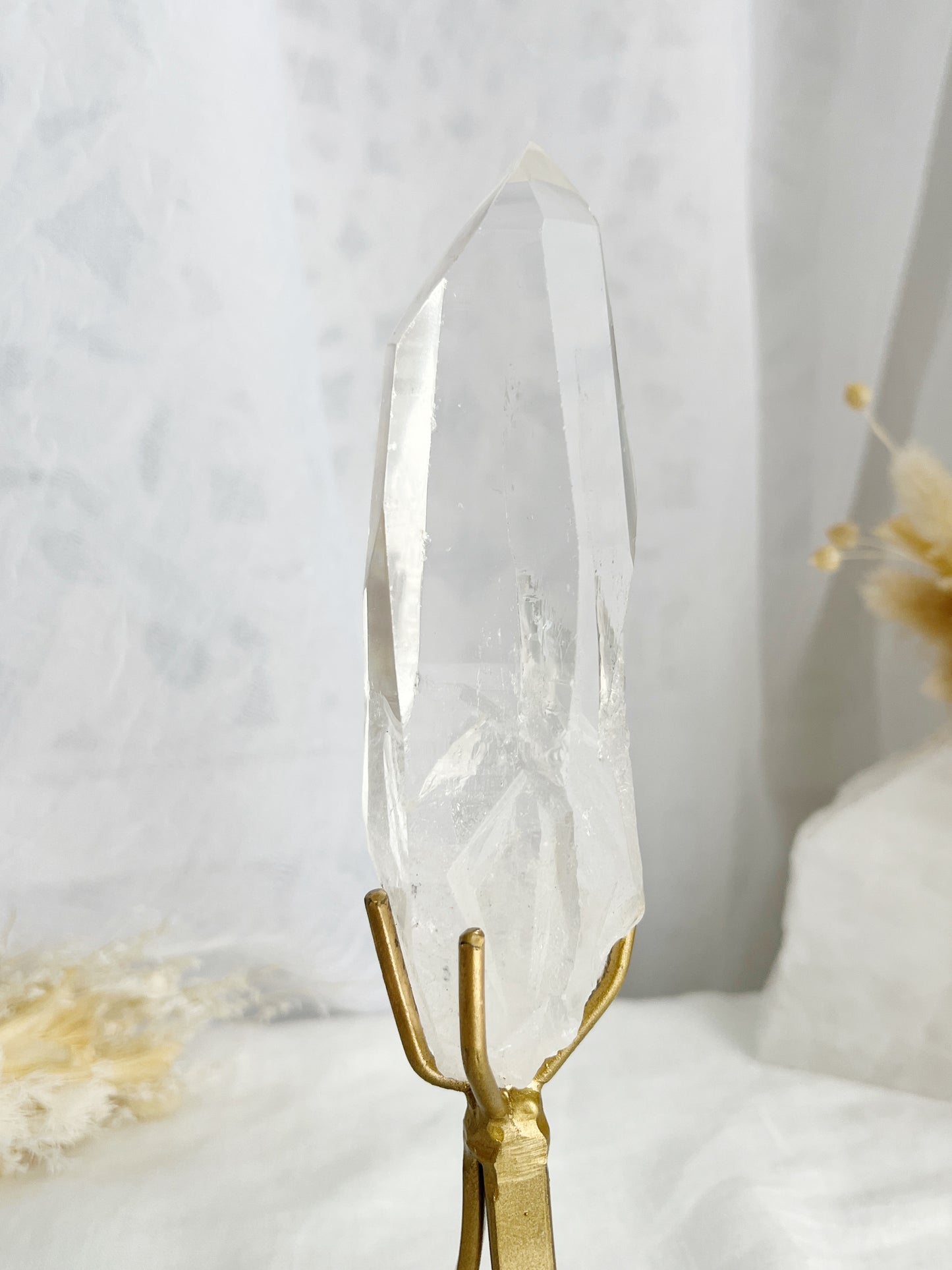 LEMURIAN QUARTZ POINT ON STAND, STONED AND SAGED AUSTRALIA