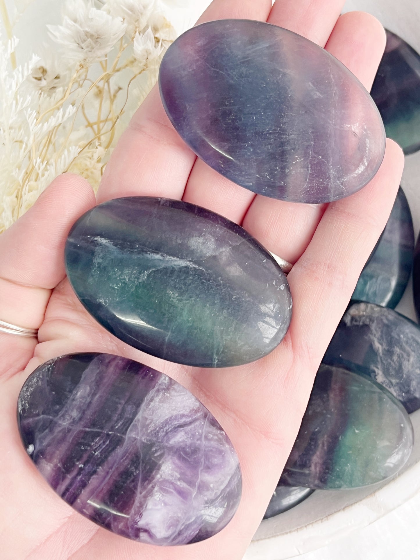 RAINBOW FLUORITE PALMSTONE || INTUITIVELY CHOSEN