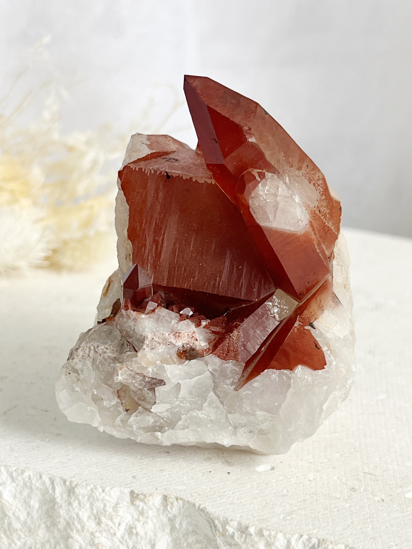 RED HEMATITE QUARTZ CLUSTER, STONED AND SAGED AUSTRALIA