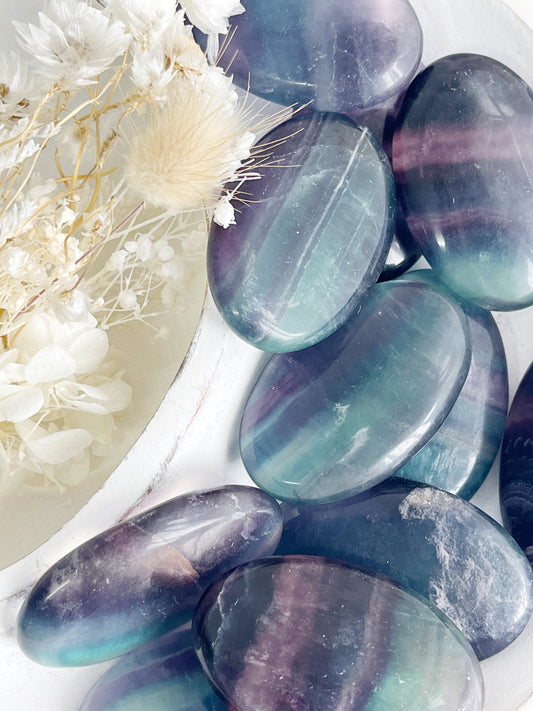 RAINBOW FLUORITE PALMSTONE || INTUITIVELY CHOSEN