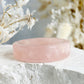 ROSE QUARTZ CRYSTAL BOWL MINI TRINKET DISH TRAY SPHERE HOLDER STAND AUSTRALIA SELF LOVE LOVE COMPASSION STONED AND SAGED 