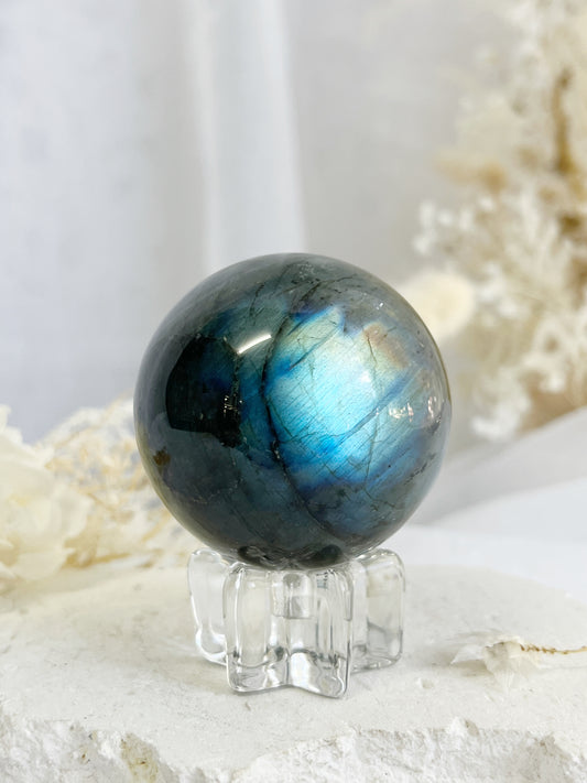 LABRADORITE SPHERE AUSTRALIA STONED AND SAGED
