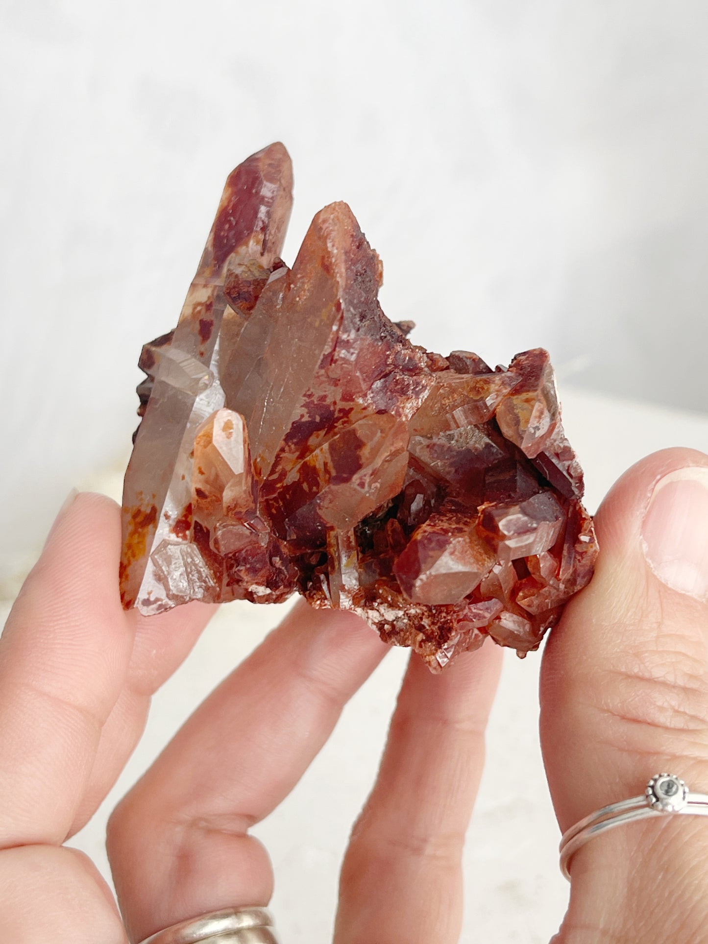 RED HEMATITE QUARTZ CLUSTER || 30690