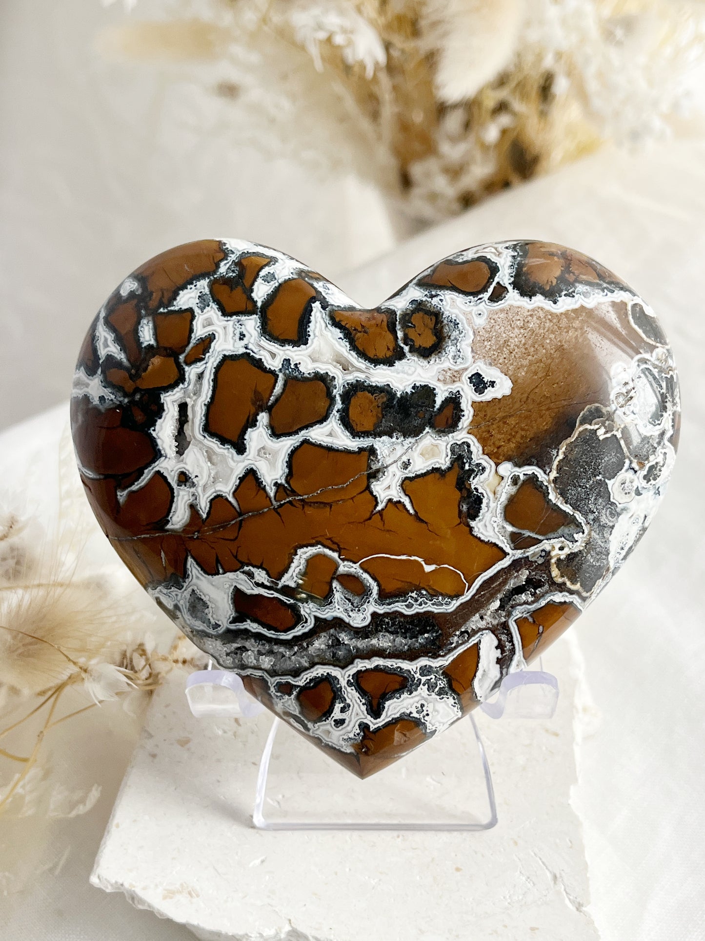 BROWN BRECCIATED JASPER HEART || 31542