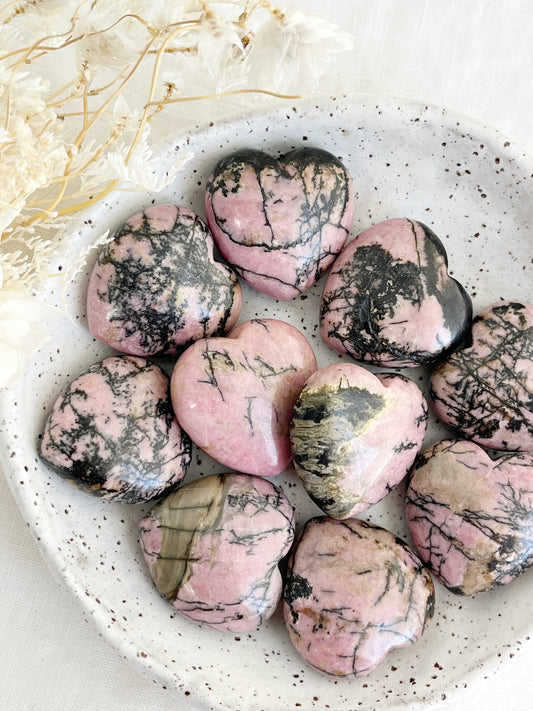RHODONITE MINI HEART || INTUITIVELY CHOSEN
