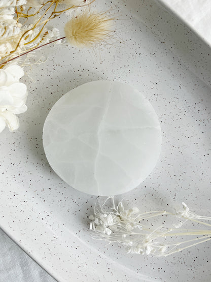 SHAPED SELENITE CLEANSING + CHARGING PLATE || 6CM