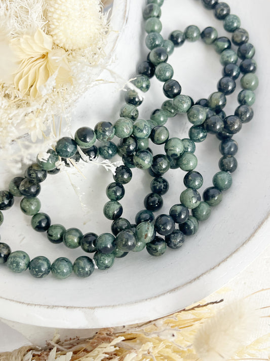 KAMBABA JASPER, BEAD BRACELET, 8MM, STONED AND SAGED AUSTRALIA
