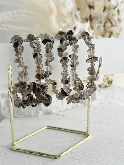 SMOKEY QUARTZ BRACELET || MINI PEBBLE CHIP