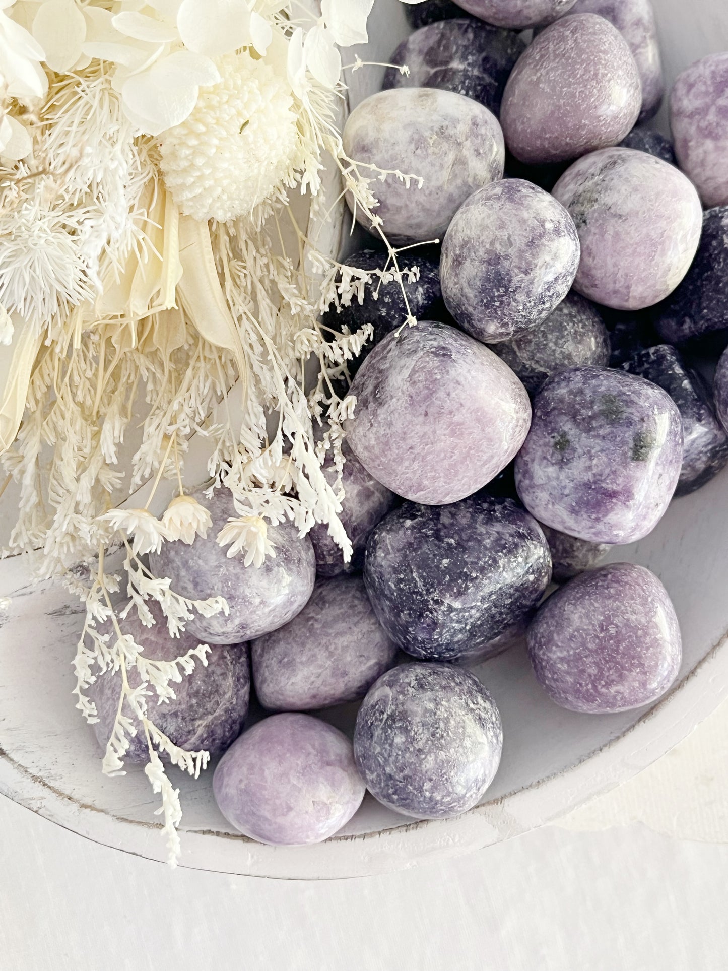 LEPIDOLITE TUMBLE, STONED AND SAGED AUSTRALIA