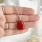 CARNELIAN TUMBLE NECKLACE, SILVER STERLING, STONED AND SAGED AUSTRALIA